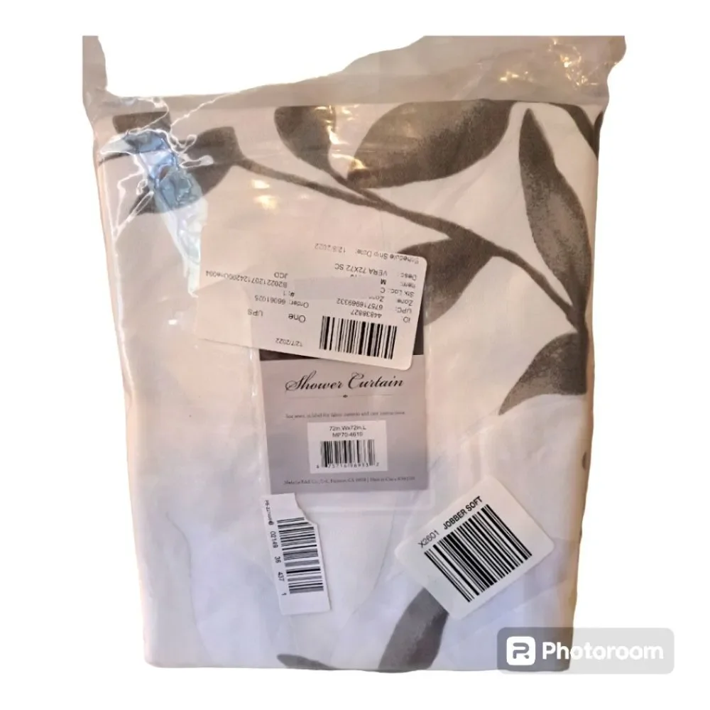 Madison Park Vera Shower Curtain NEW Grey Floral Print